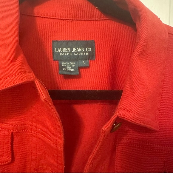 Ralph Lauren Women's Red Jean Jacket - Picture 2 of 4